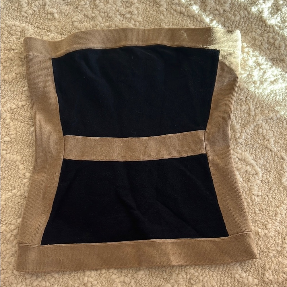 Chic Black and Tan Tube Top